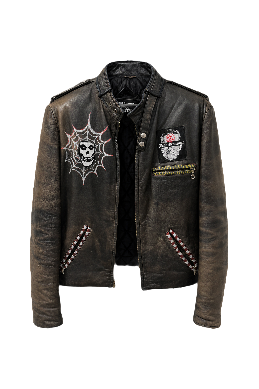 1980s Dark Brown Leather Jacket - Front View