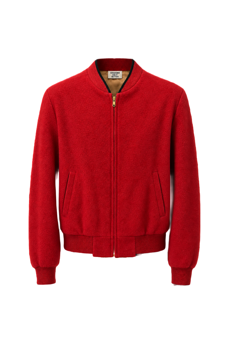 1960s Red Polyester Jacket - Front View