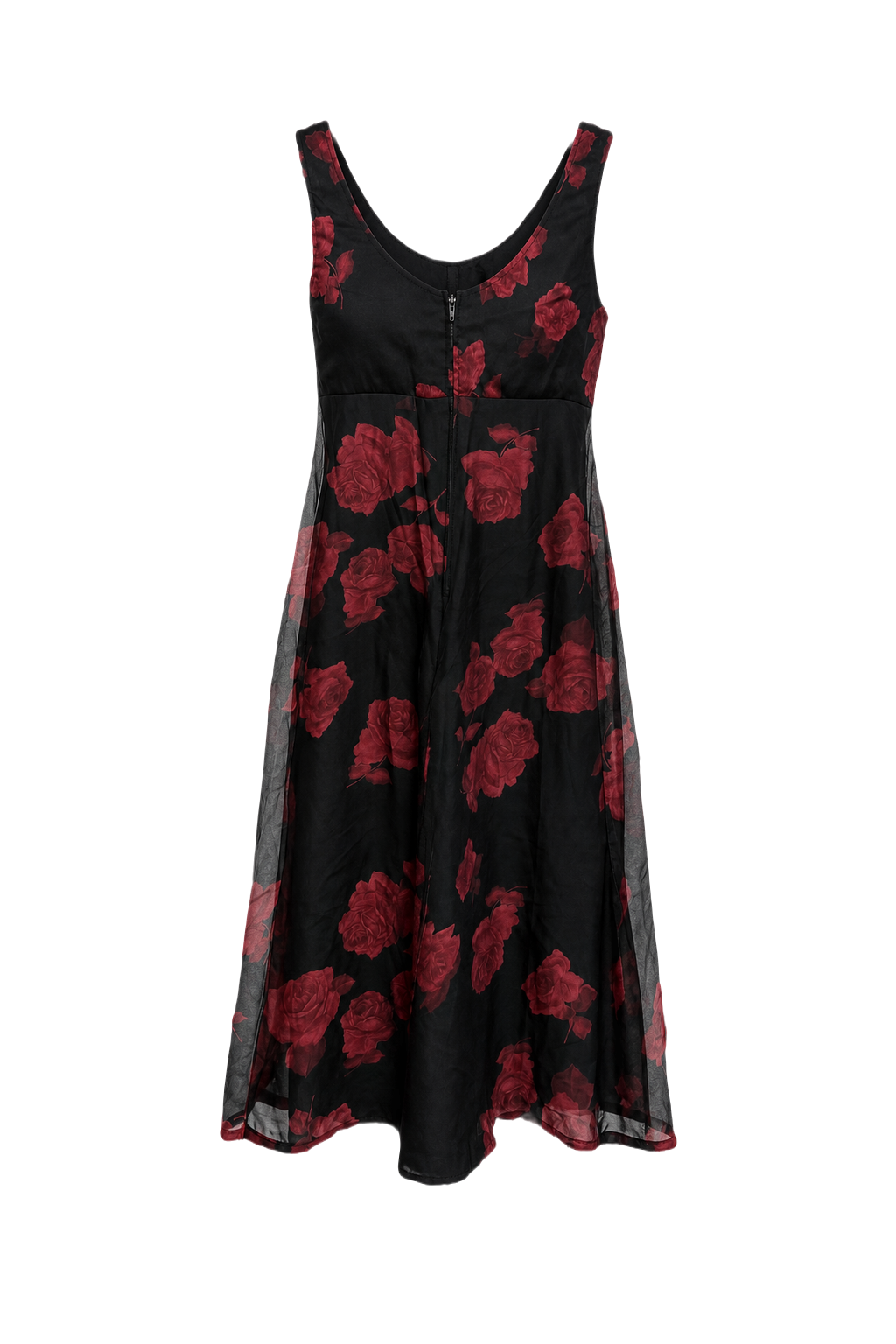 1990s Black Polyester Dress - Front View