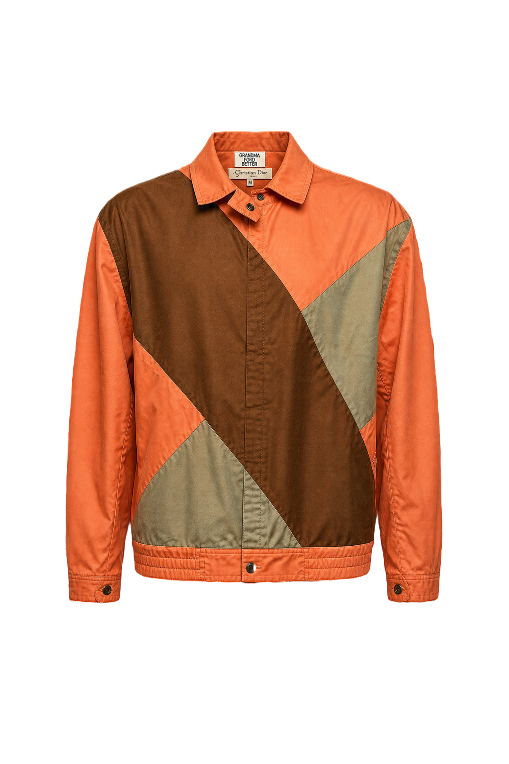 1980s Salmon Pink Nylon Jacket - Front View