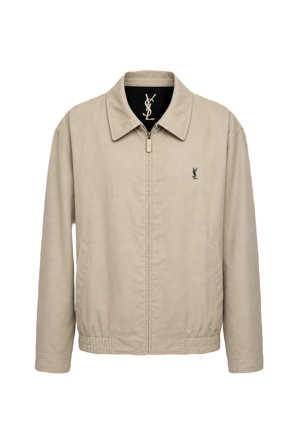 1980s Beige Nylon Jacket - Front View