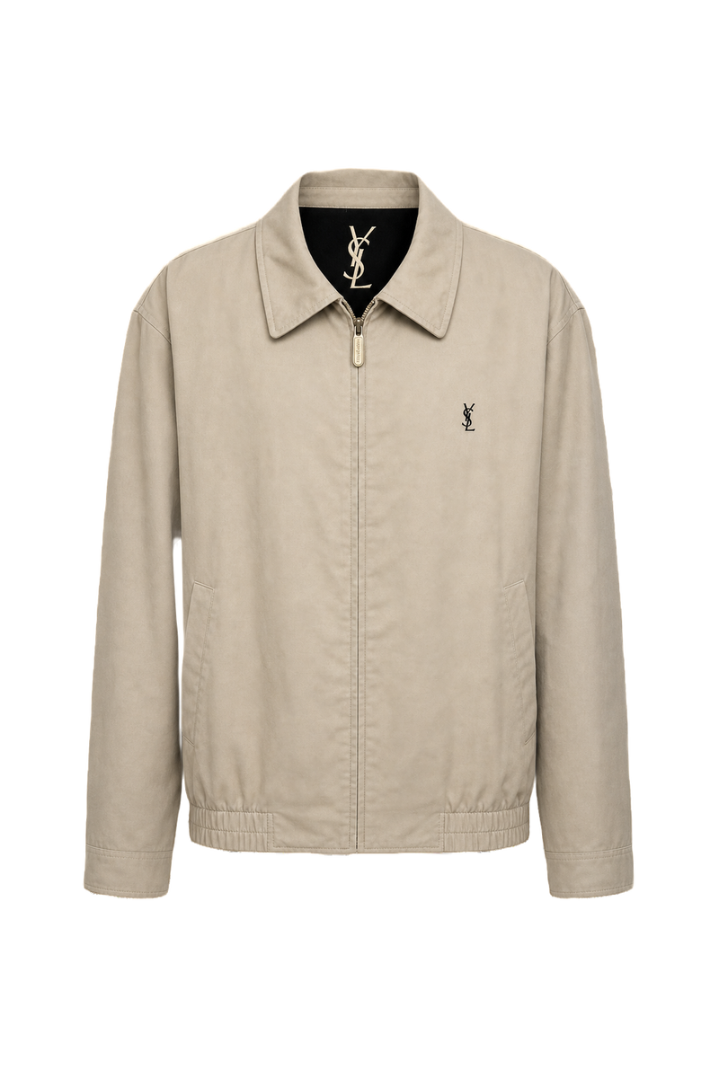 1980s Beige Nylon Jacket - Front View