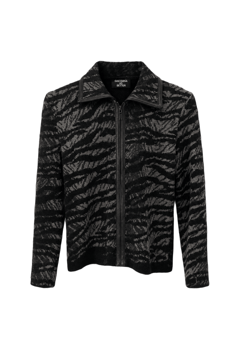 1990s Black Wool Blend Jacket - Front View