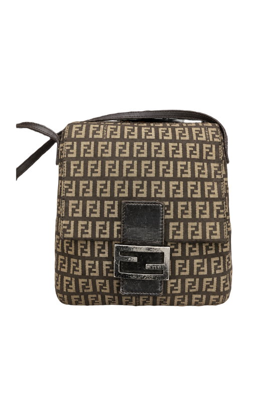 1980s Brown Canvas Bag - Front View