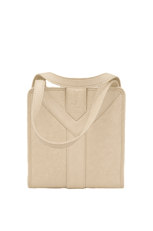 1980s Cream Leather Bag - Front View