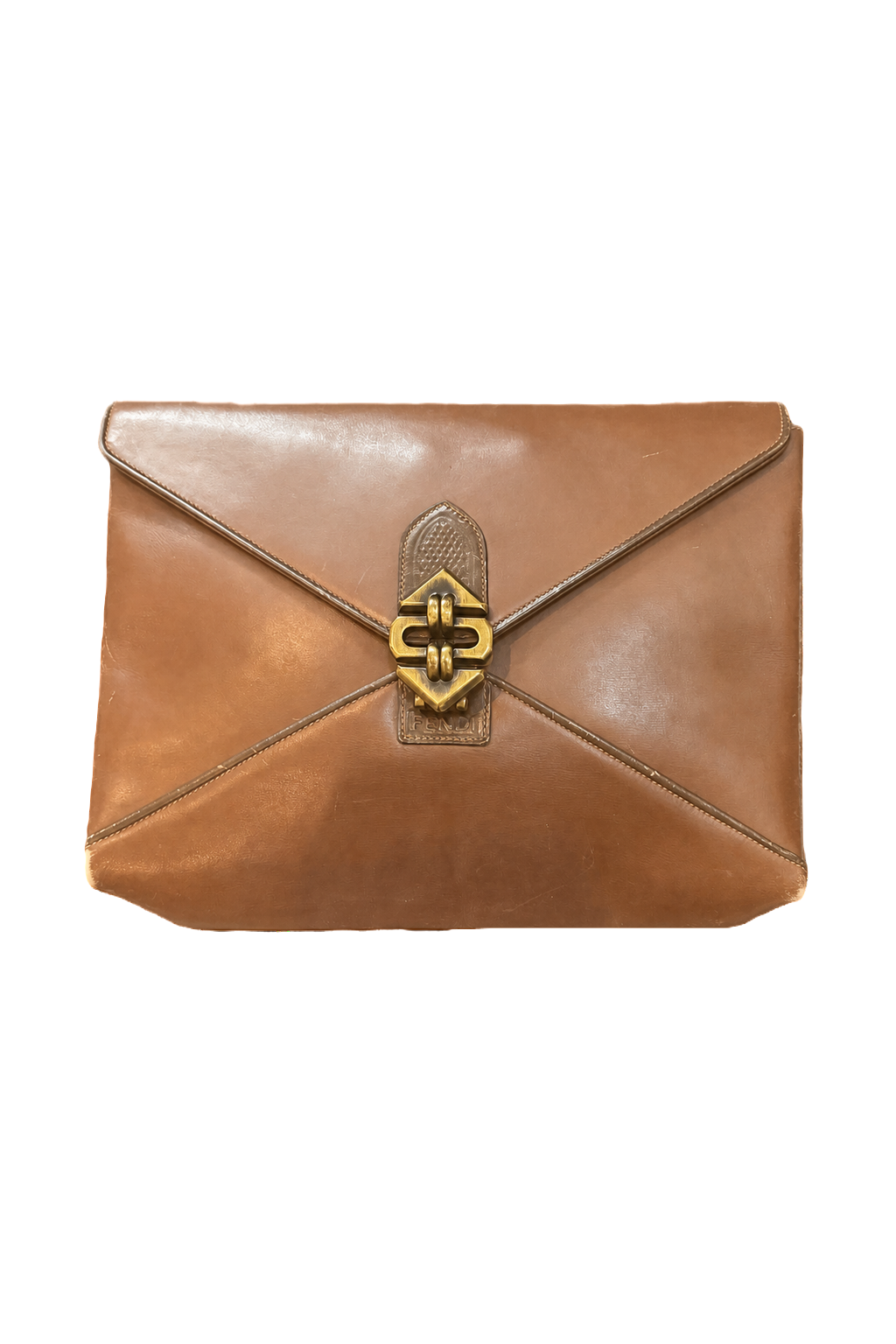 1980s Brown Leather Bag - Front View
