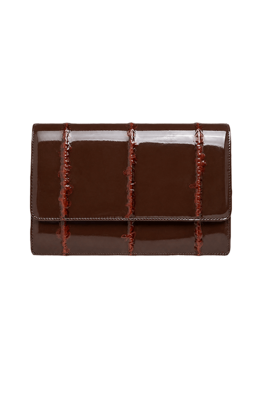 1980s Dark Brown Leather Bag - Front View
