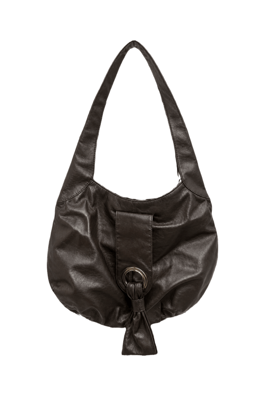1990s Black Leather Bag - Front View