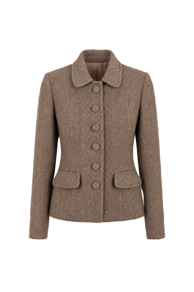 1940s Brown Wool Blazer - Front View