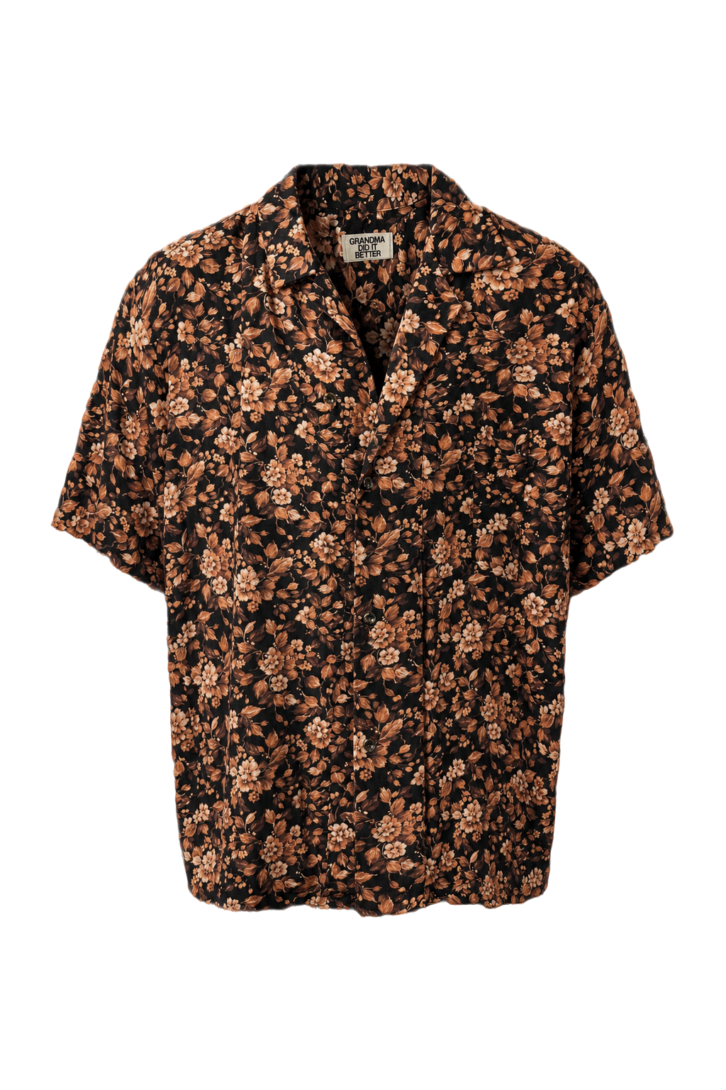 1980s Black Cotton Shirt - Front View