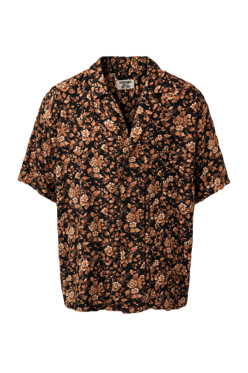 1980s Black Cotton Shirt - Front View