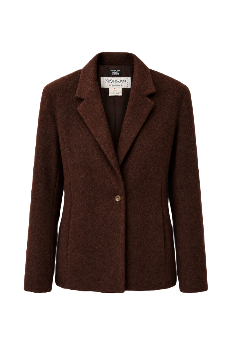 1980s Rust Wool Blazer - Front View
