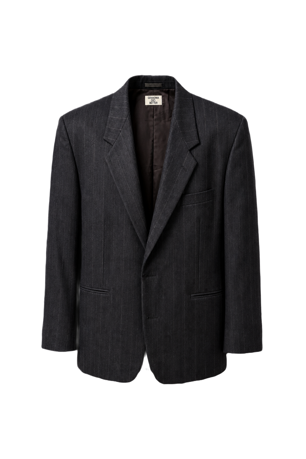 1980s Dark Grey Wool Blazer - Front View