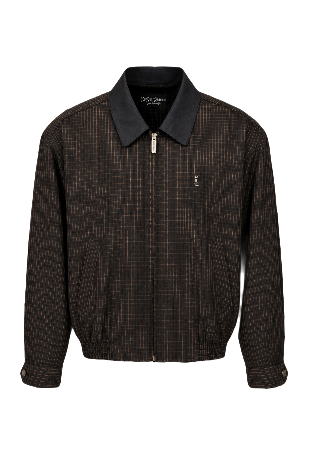 1980s Dark Brown Cotton Blend Jacket - Front View