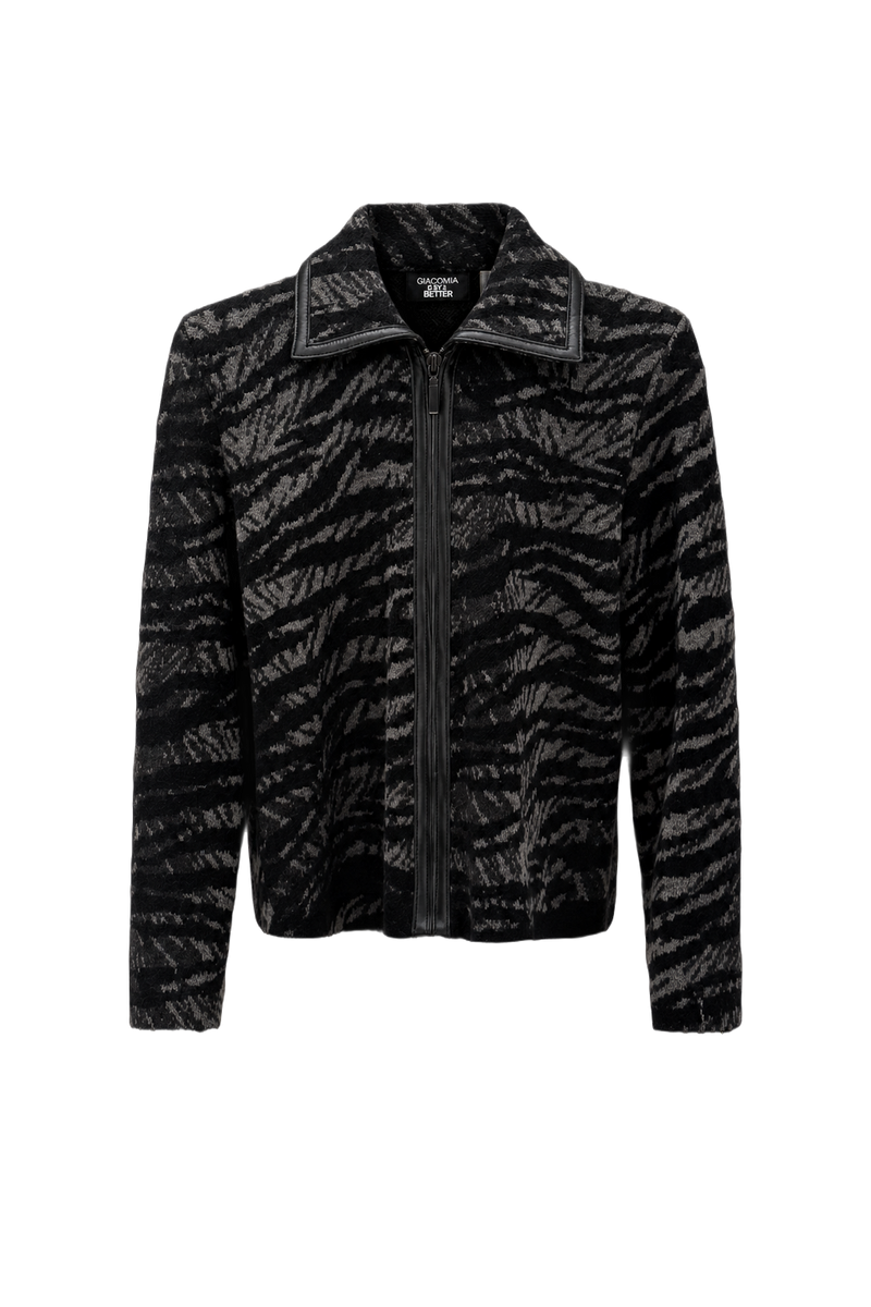 1990s Black Wool Blend Jacket - Front View
