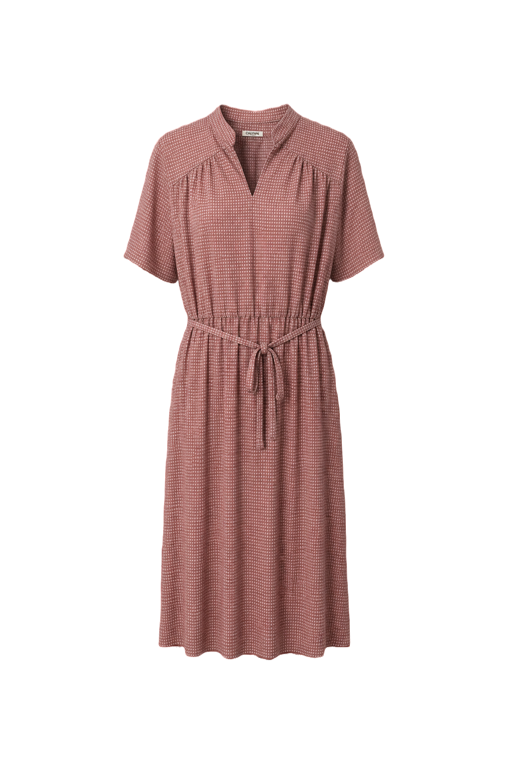 1960s Dusty Rose Pink Cotton Blend Dress - Front View