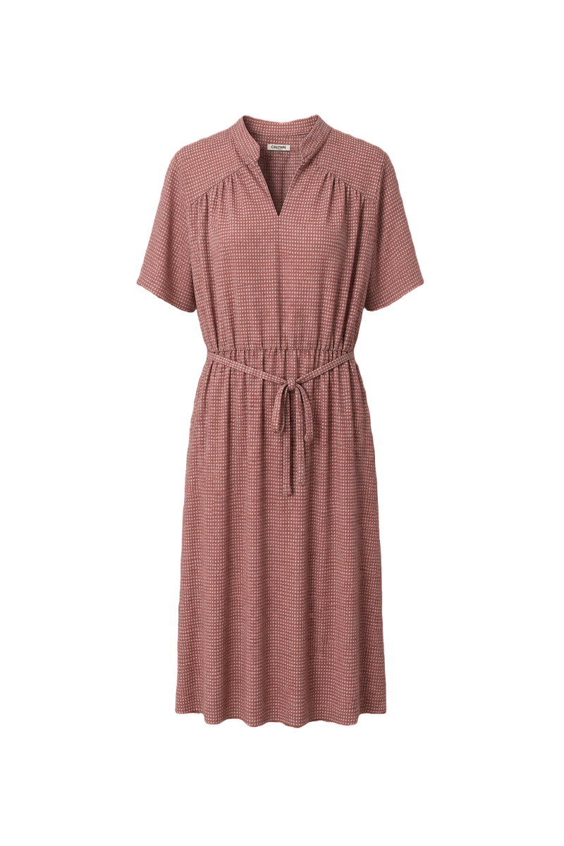 1960s Dusty Rose Pink Cotton Blend Dress - Front View