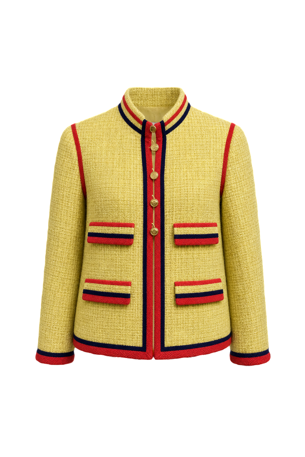 1980s Yellow Wool Blend Jacket - Front View