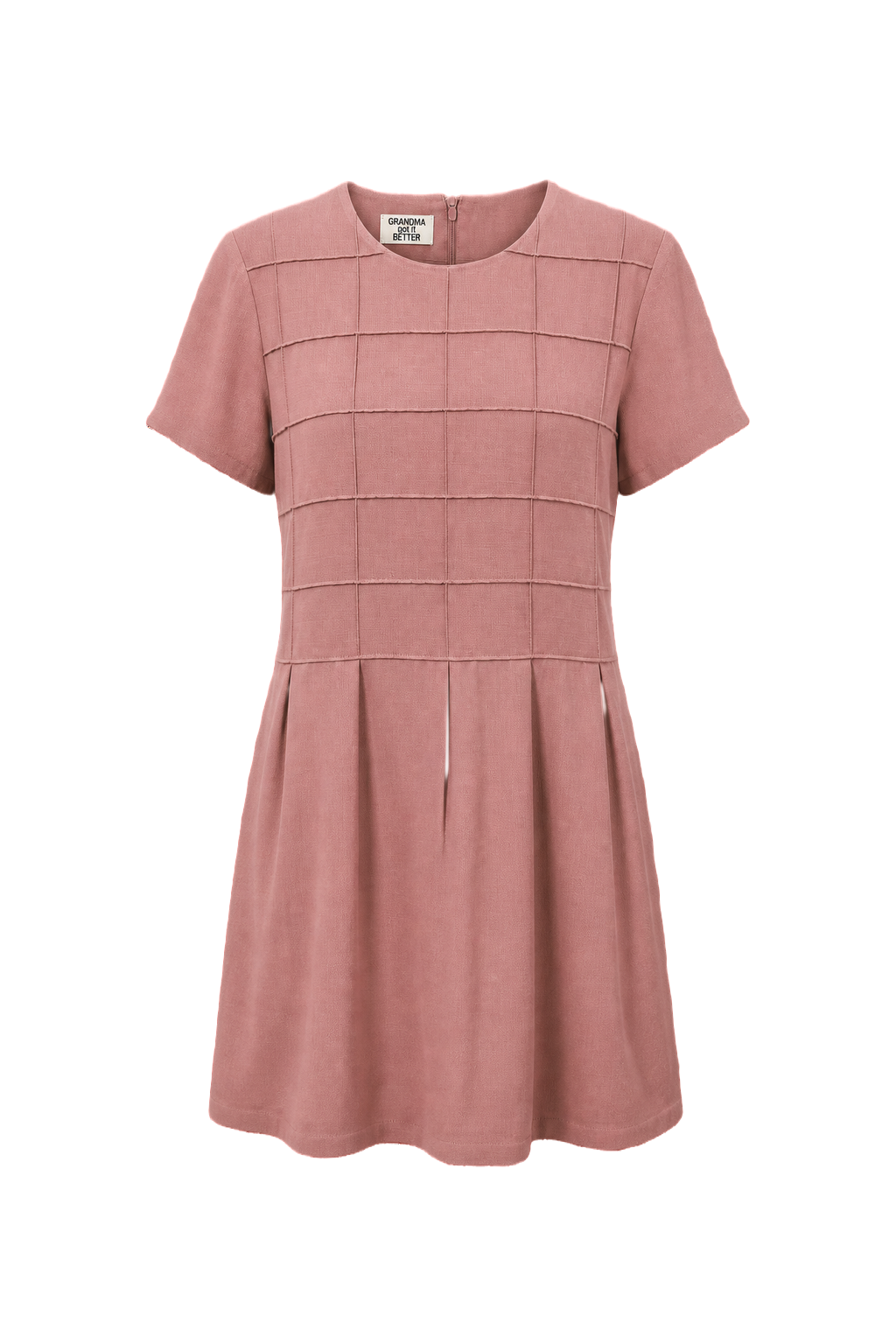 1970s Dusty Rose Pink Wool Blend Dress - Front View