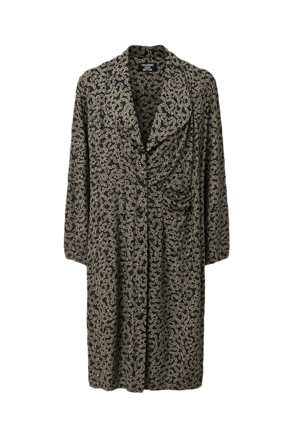 1980s Black Synthetic Blend Dress - Front View