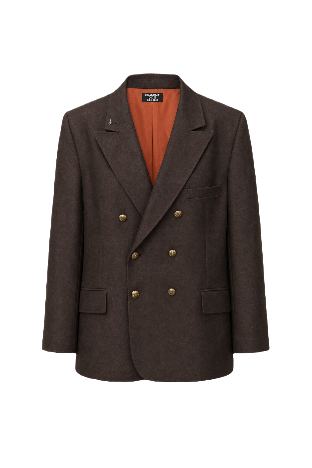 1970s Brown Wool Blazer - Front View