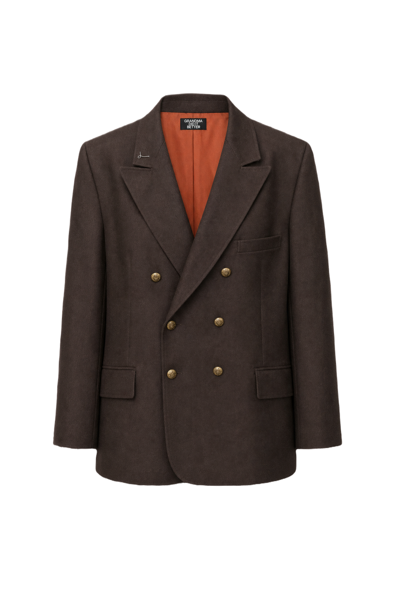 1970s Brown Wool Blazer - Front View
