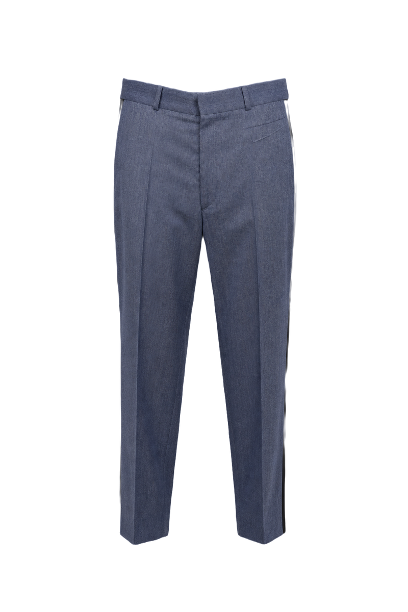 1940s Blue Wool Blend Trousers - Front View