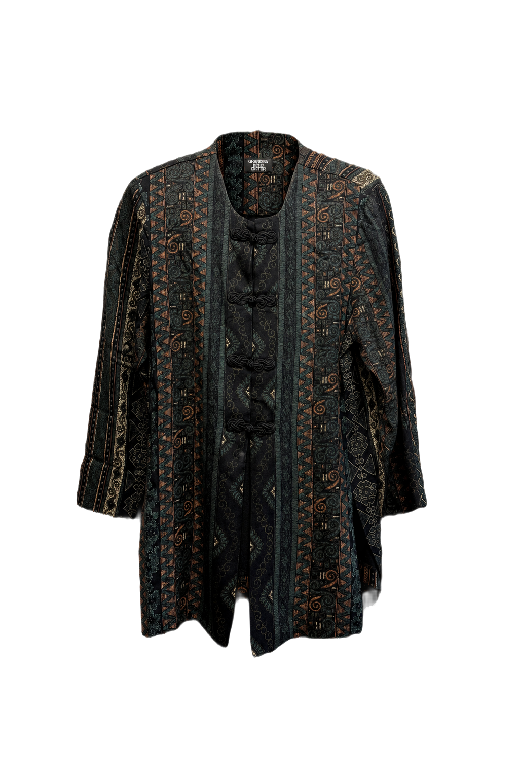 1970s Dark Green Cotton Blend Jacket - Front View