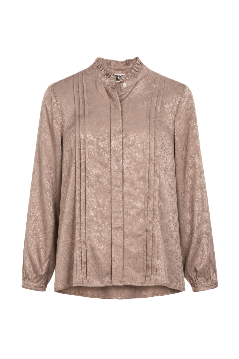 1980s Dusty Rose Pink Satin Blend Blouse - Front View