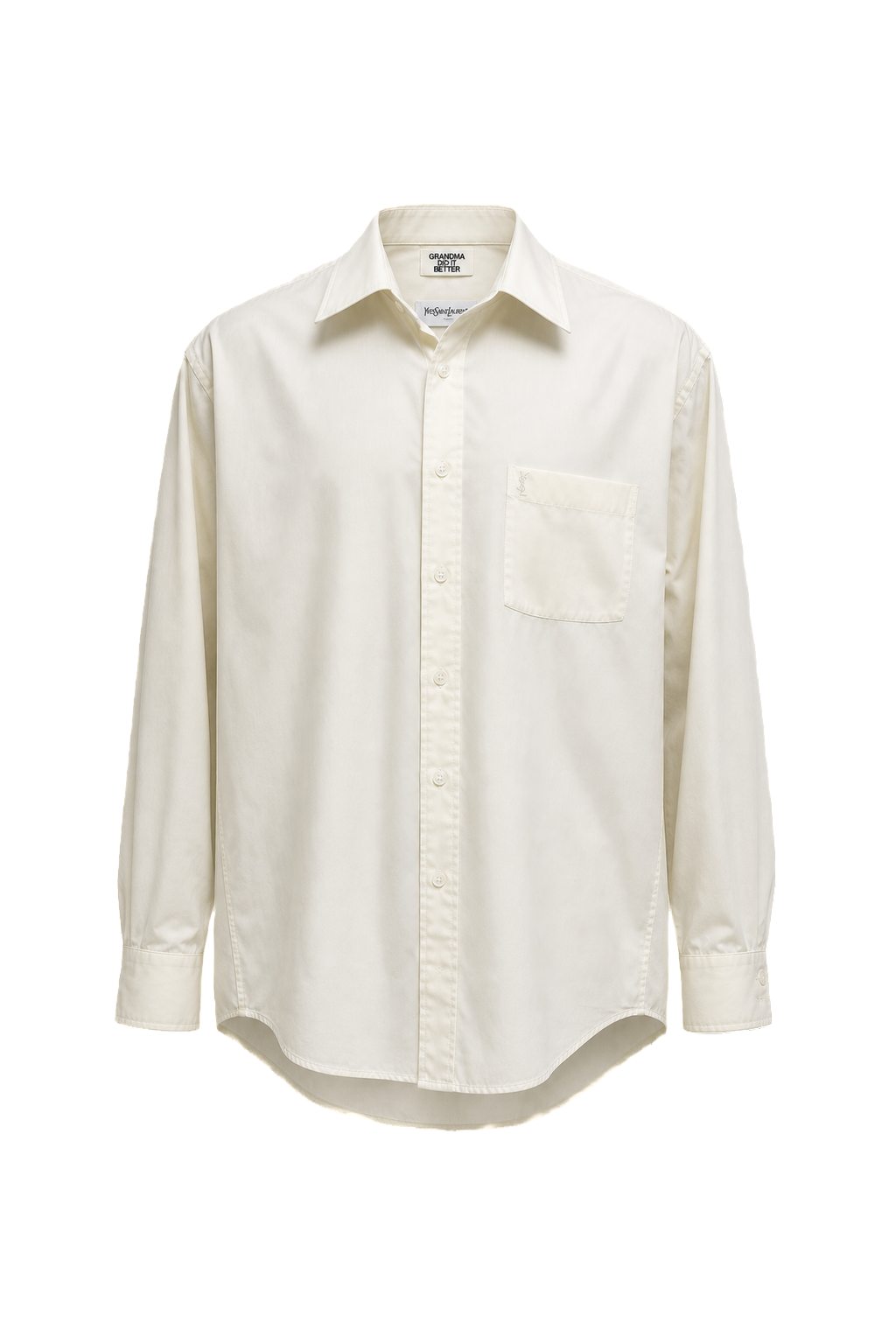 1980s White Cotton Shirt - Front View