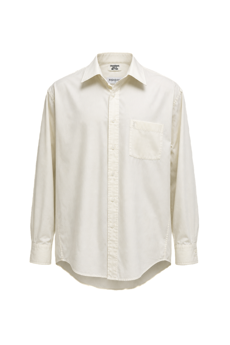 1980s White Cotton Shirt - Front View