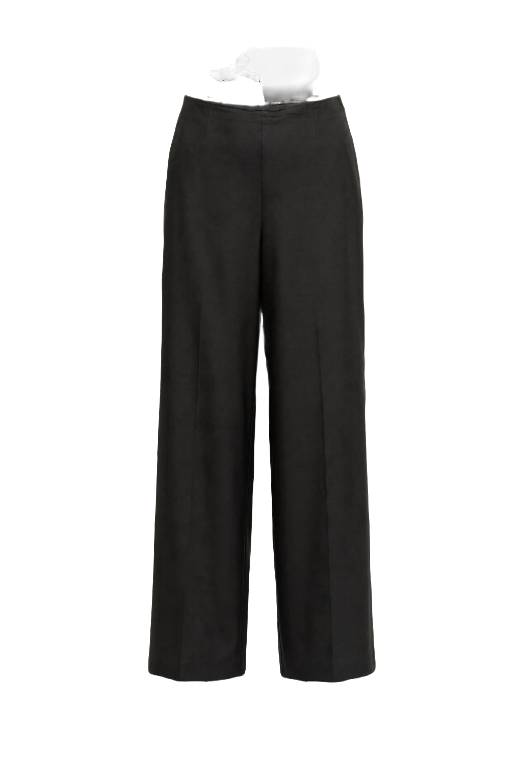 1990s Dark Grey Polyester Blend Trousers - Front View