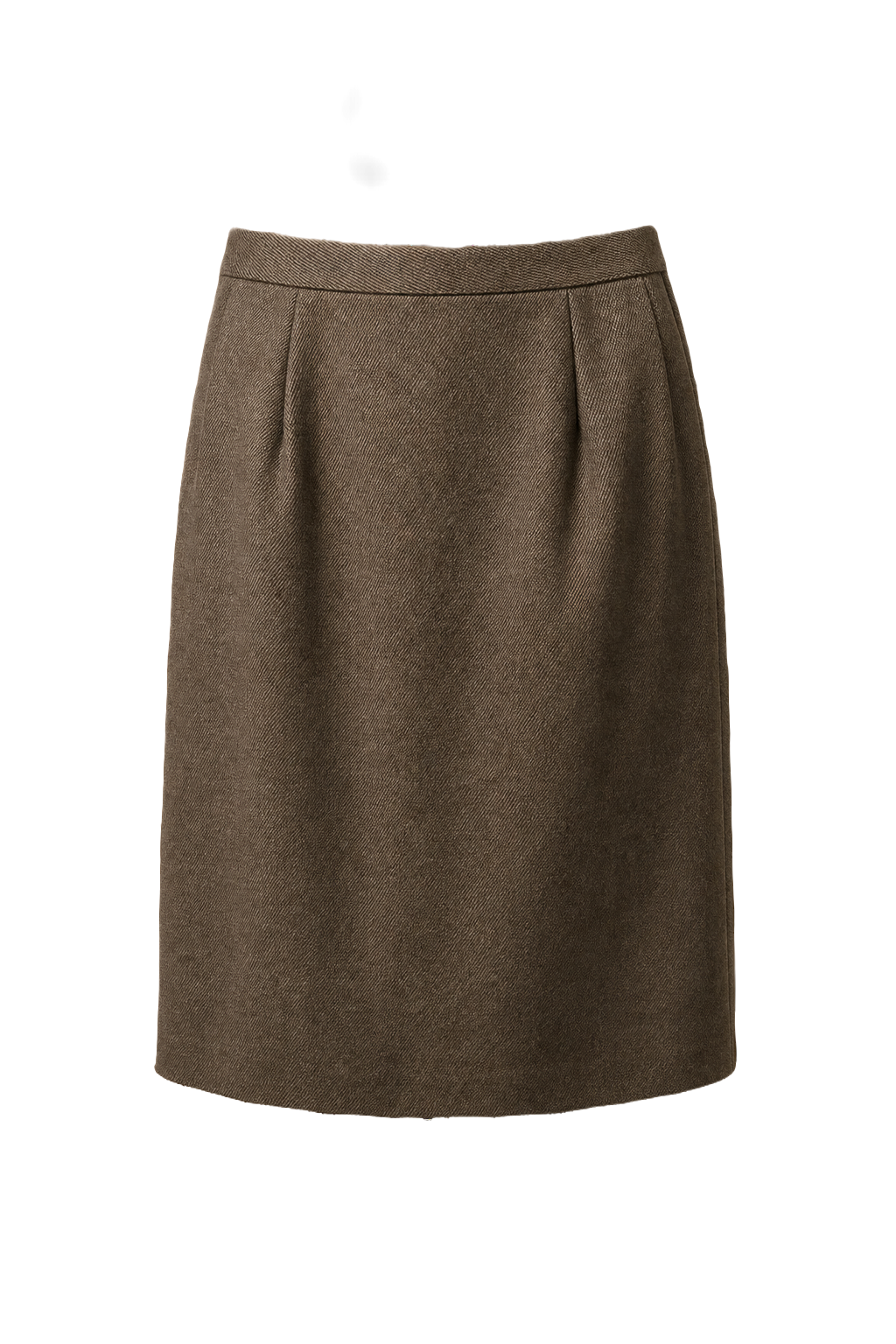 1980s Taupe Wool Skirt - Front View
