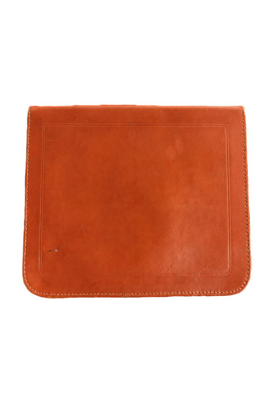 1980s Brown Leather Document Holder - Front View