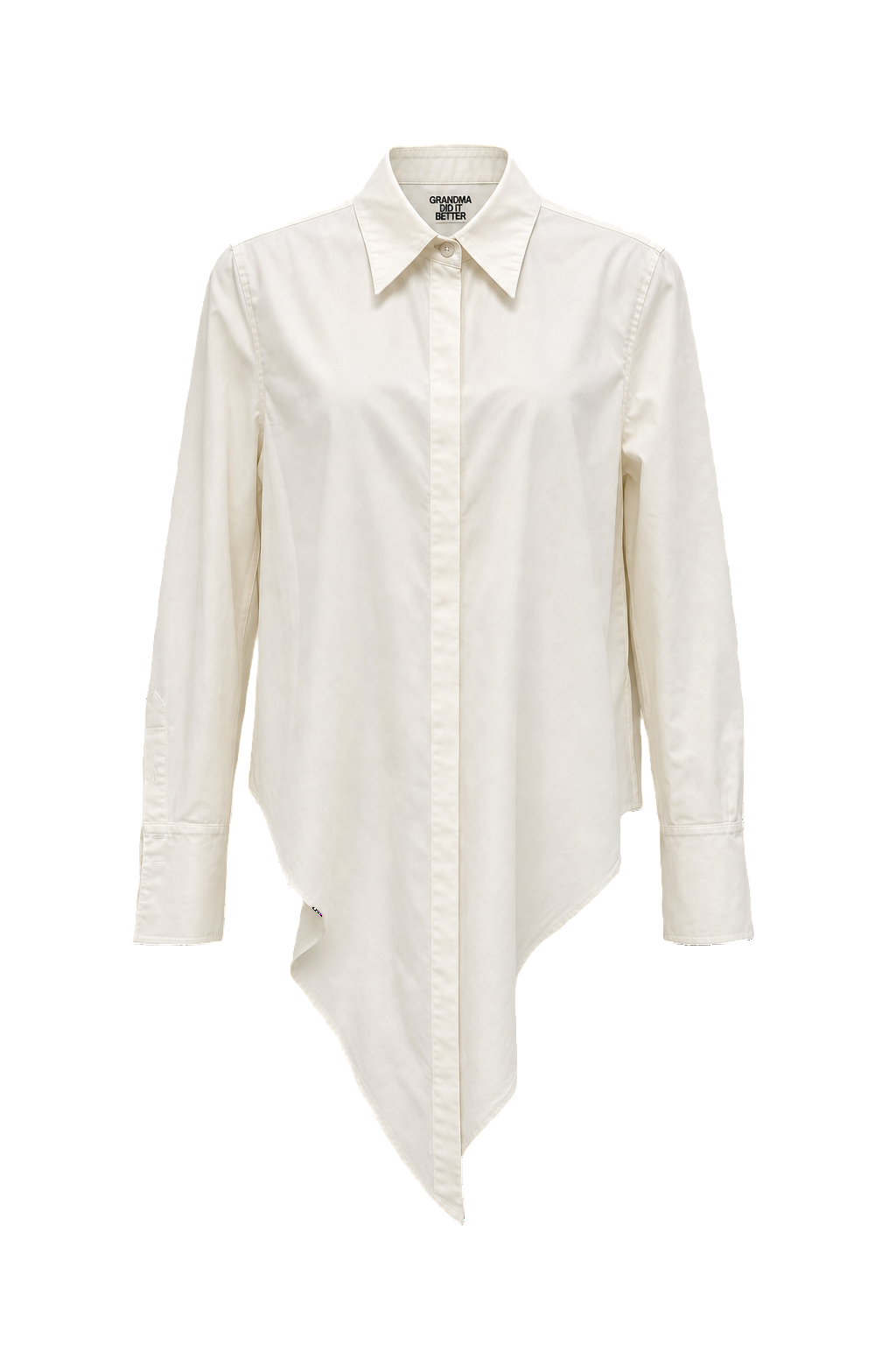 1990s White Cotton Button-Down Shirt - Front View