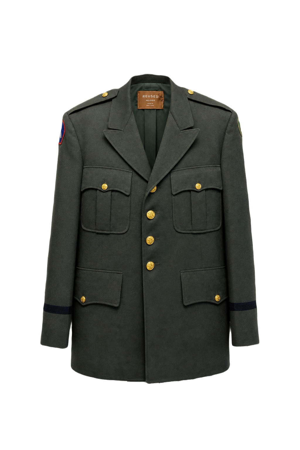 1940s Olive Green Wool Jacket - Front View