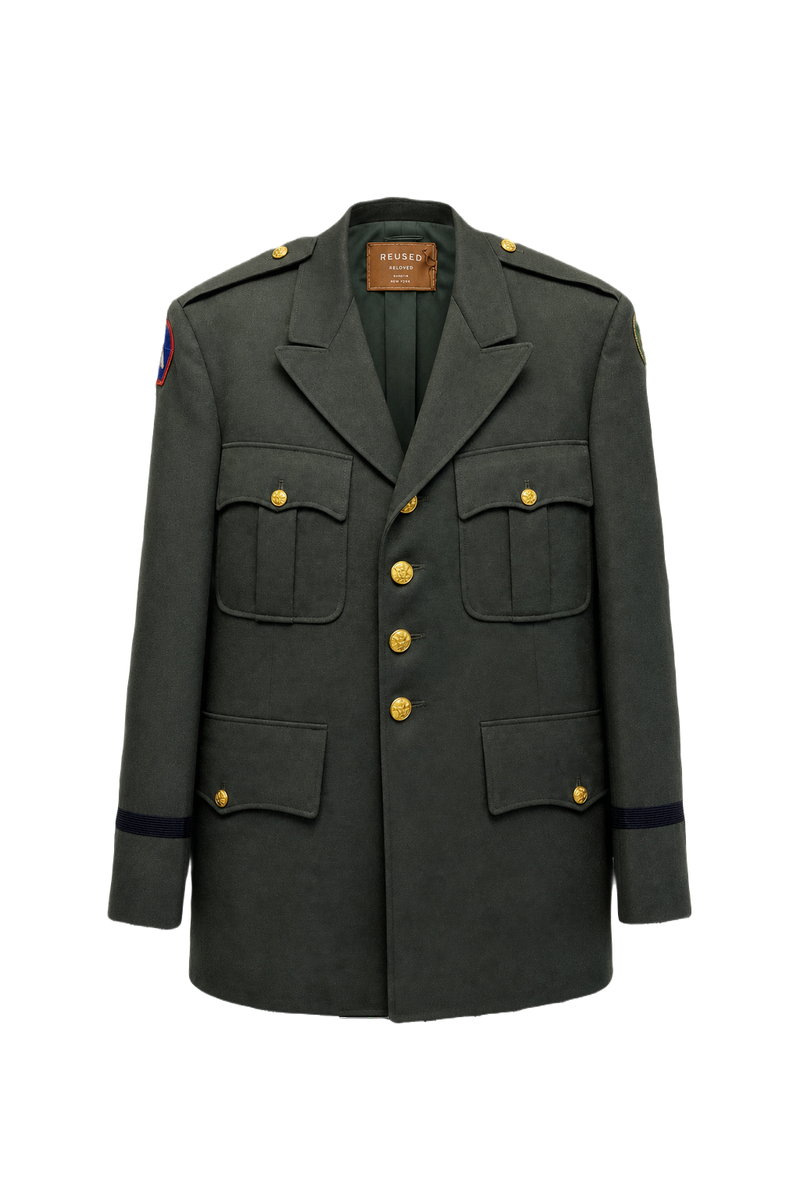 1940s Olive Green Wool Jacket - Front View