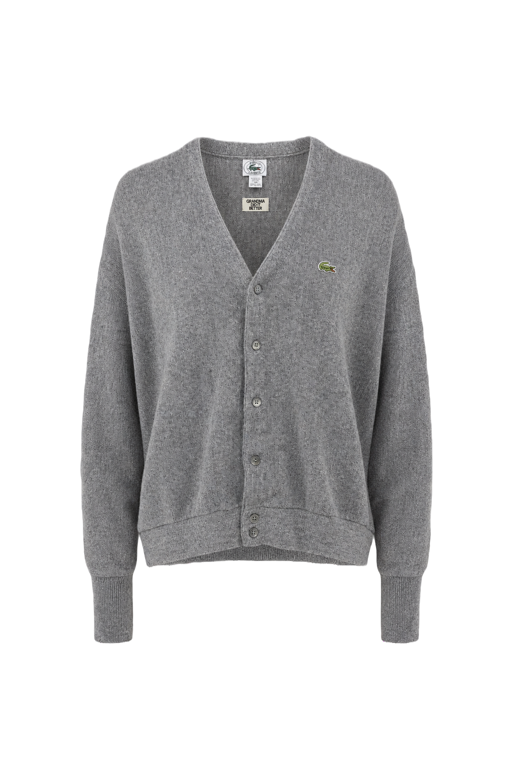 1990s Gray Wool Cardigan - Front View