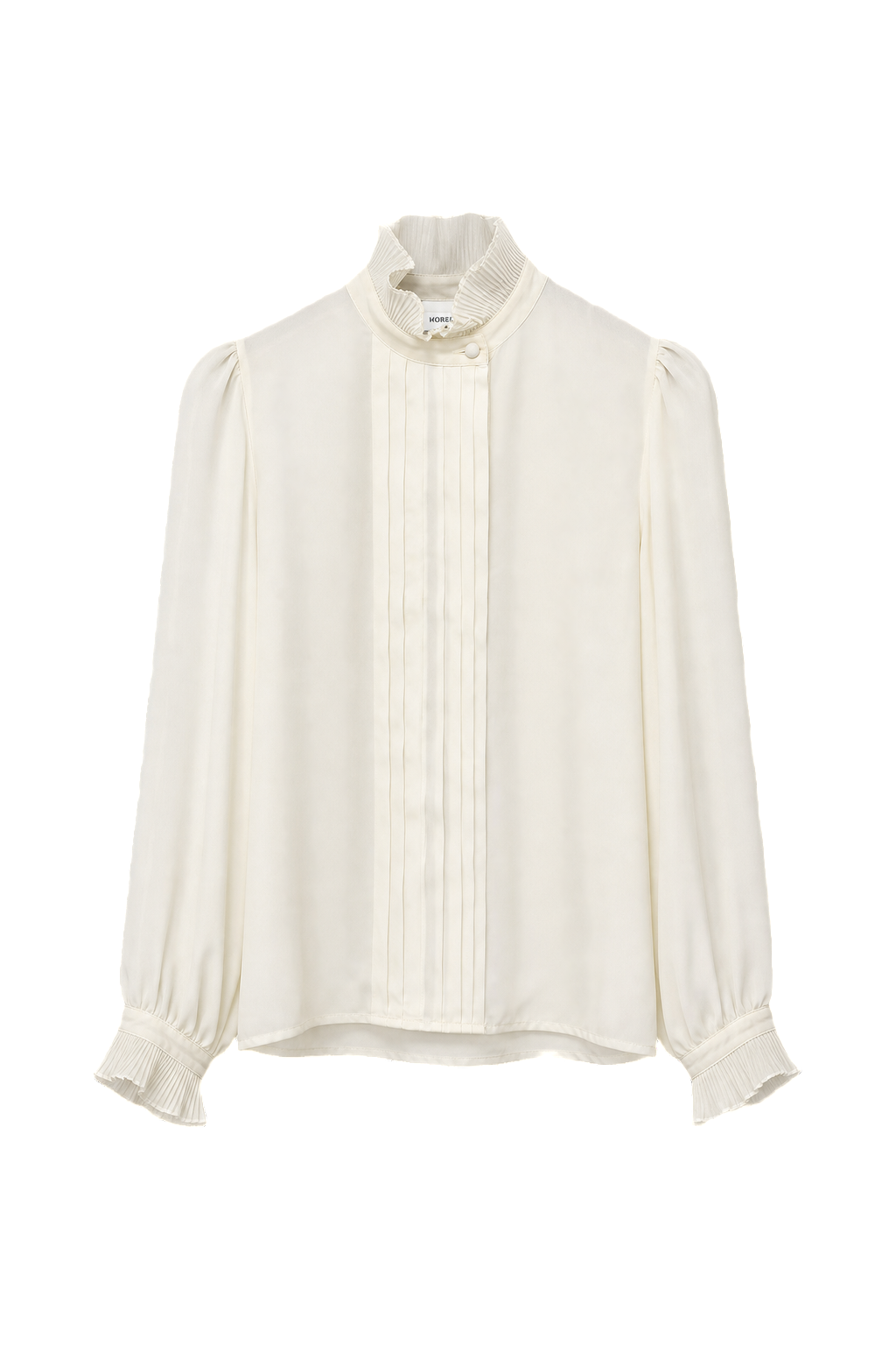 1990s Cream Polyester Blouse - Front View