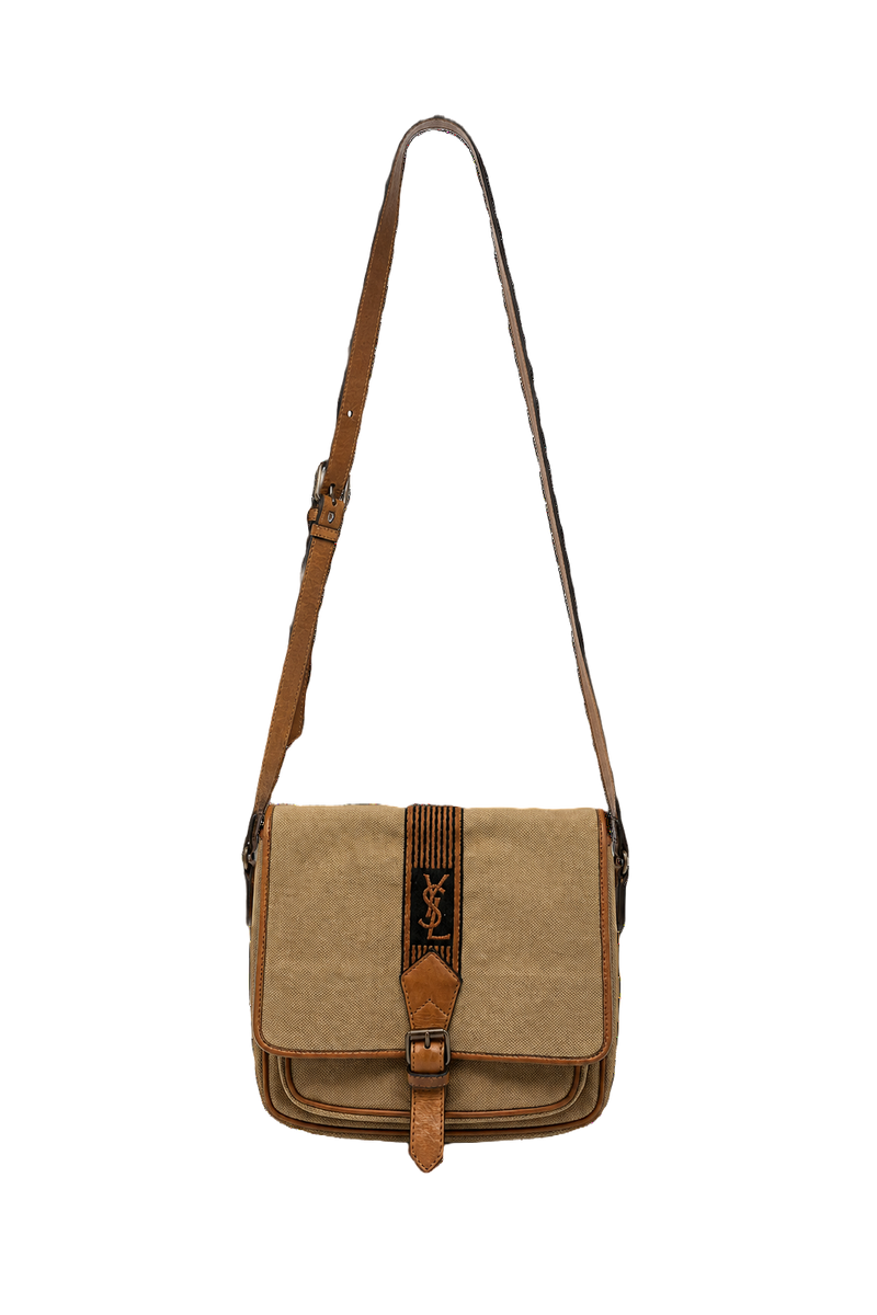1980s Tan Canvas Bag - Front View