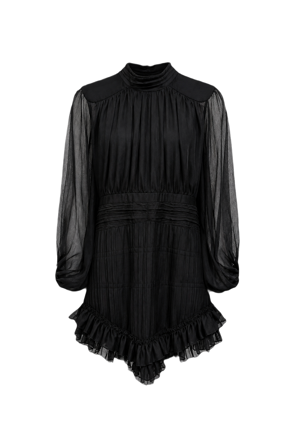 1990s Black Polyester Dress - Front View