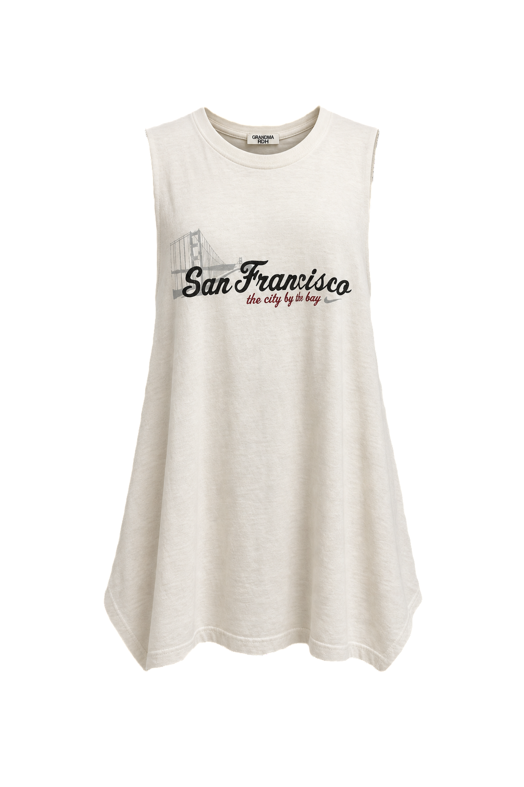 1990s White Cotton Tank Top - Front View