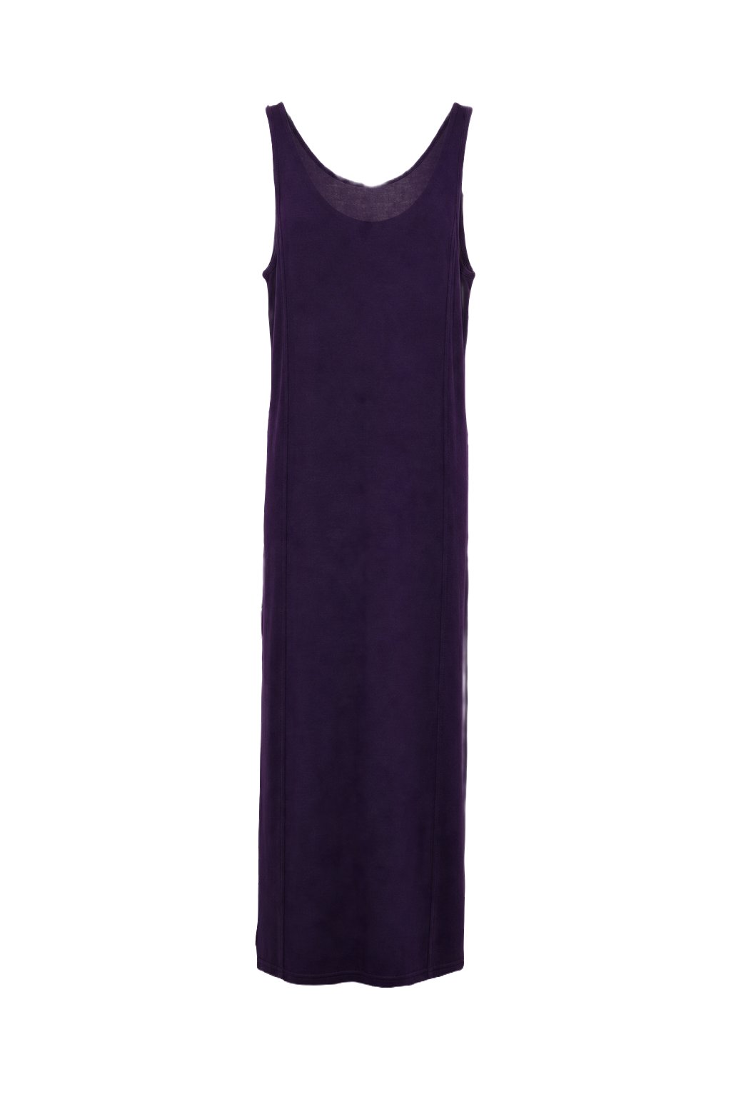 1990s Deep Purple Jersey Maxi Dress - Front View