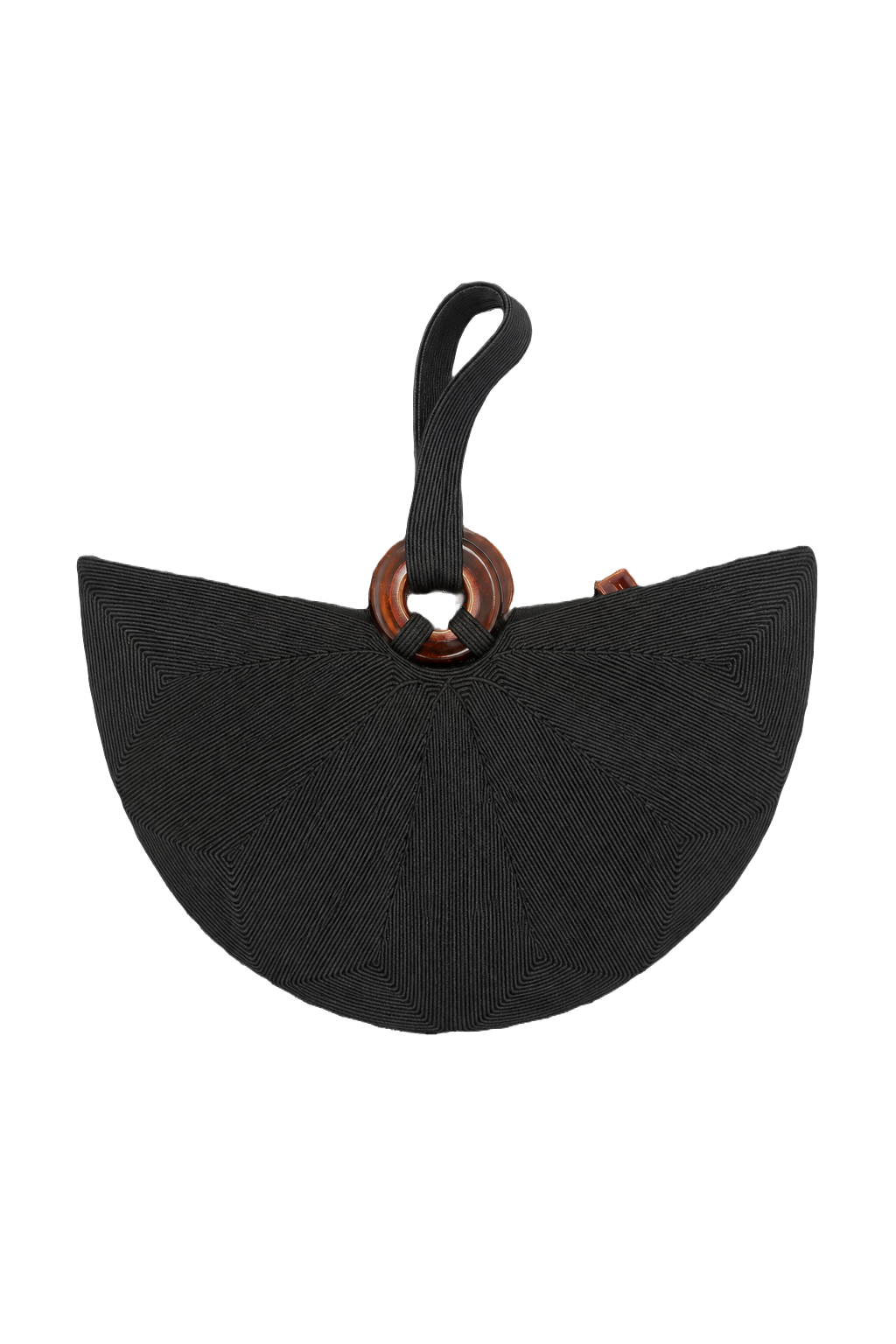 1940s Black Leather Handbag - Front View