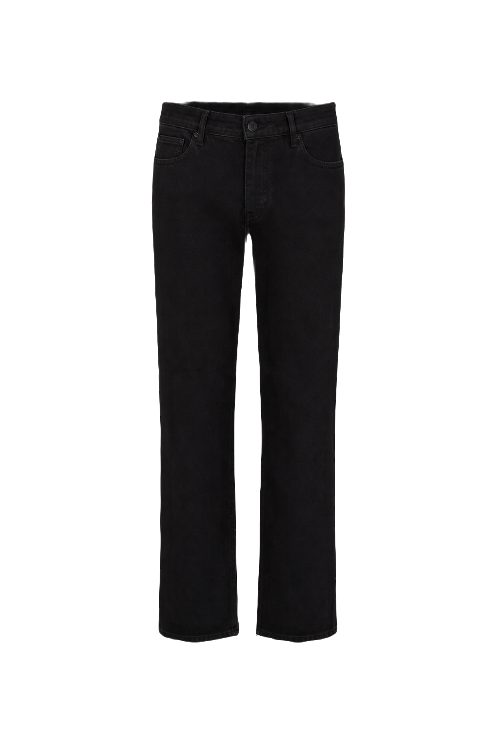 1980s Black Denim Jeans - Front View