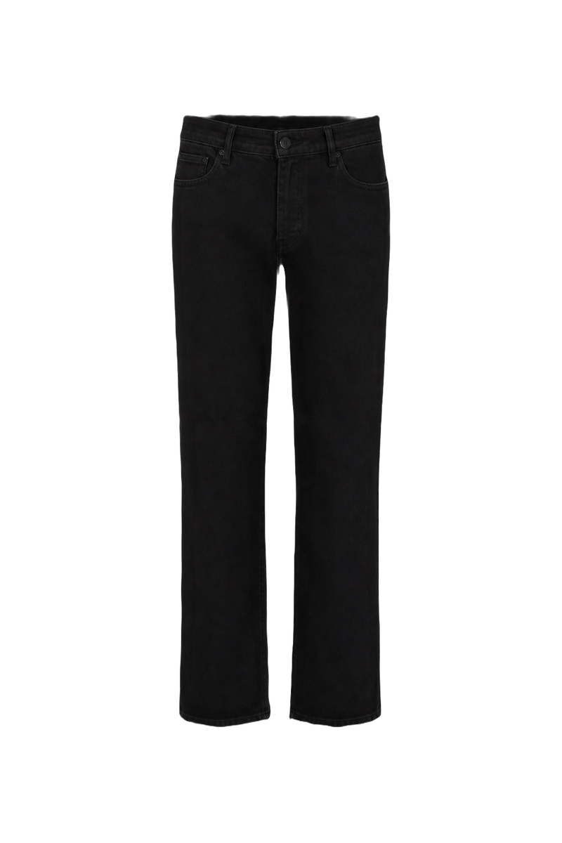 1980s Black Denim Jeans - Front View