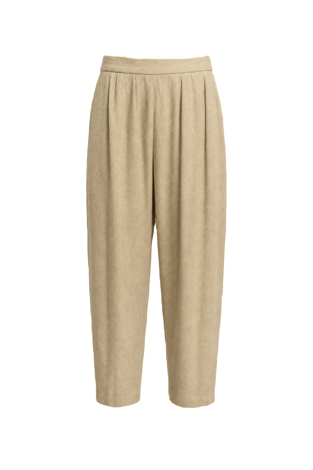 1990s Cream Polyester Pants - Front View