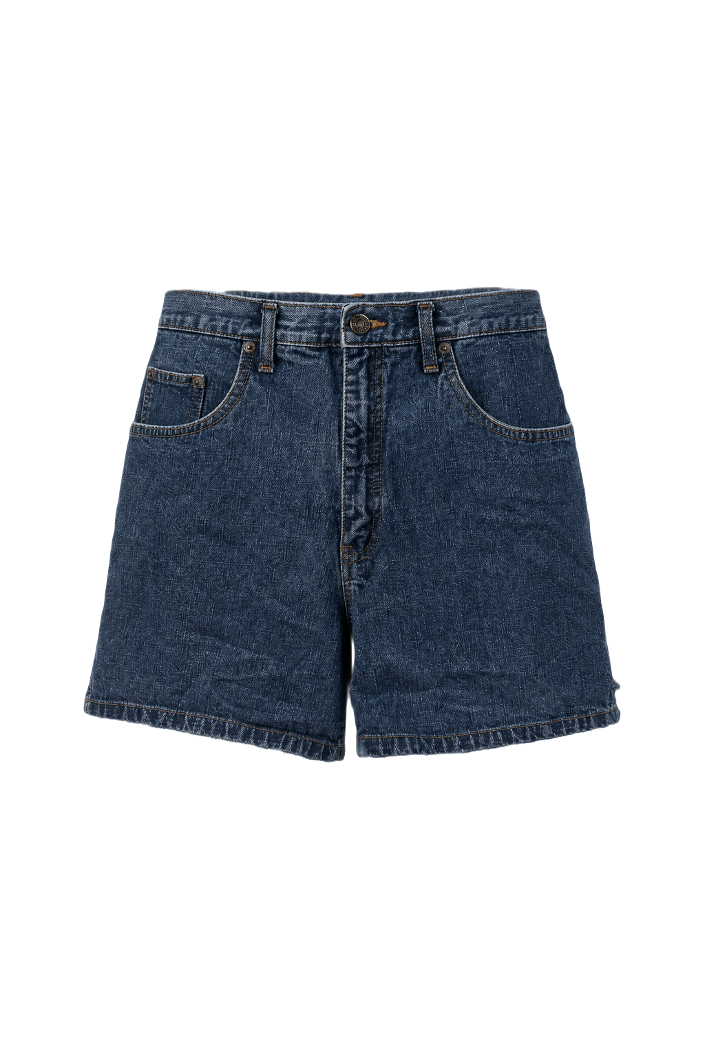 1990s Dark Blue Denim Women's Shorts - Front View