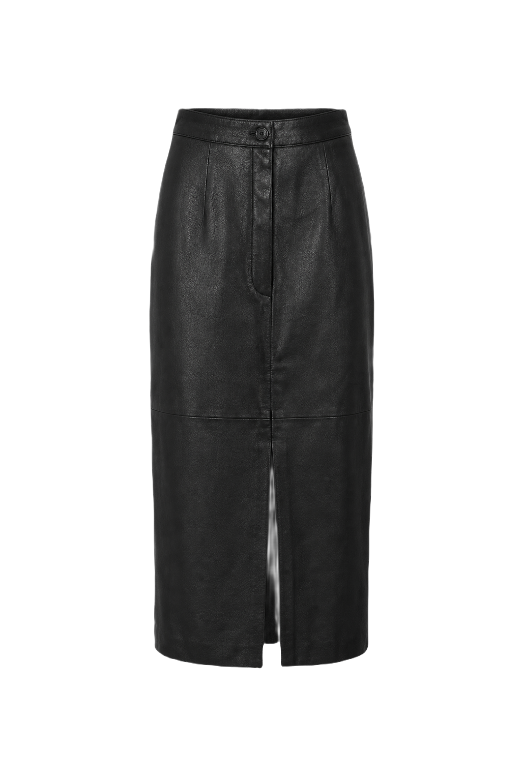 1990s Black Leather Skirt - Front View