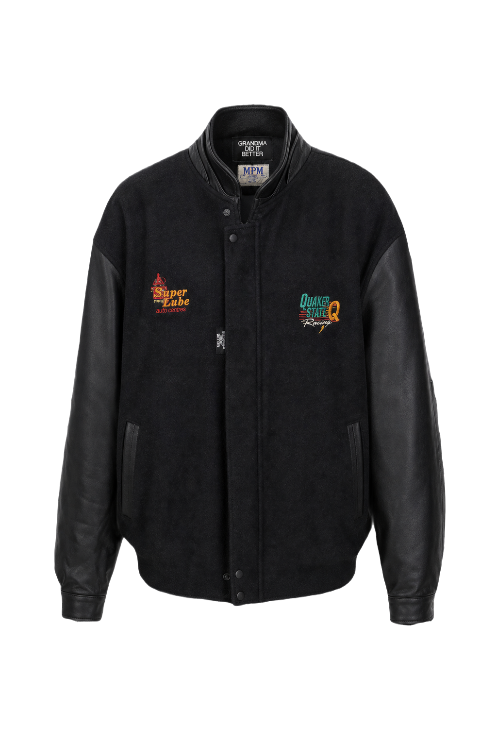 1990s Black Wool Blend Jacket - Front View